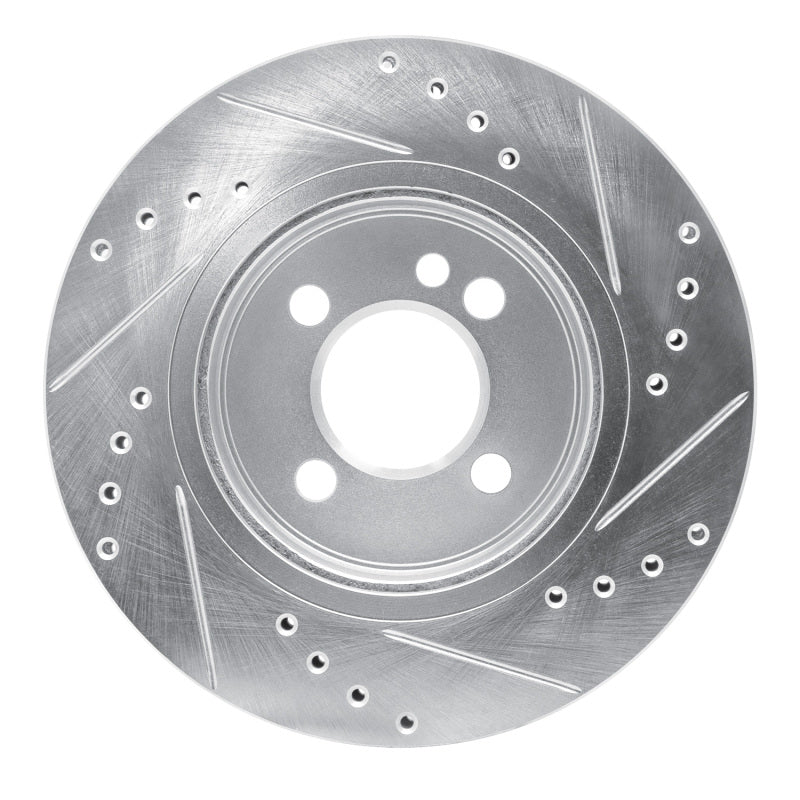 R1 Concepts R1 02-08 Mini Cooper (Excl Clubman) Front Left Drilled & Slotted Silver Brake Rotor