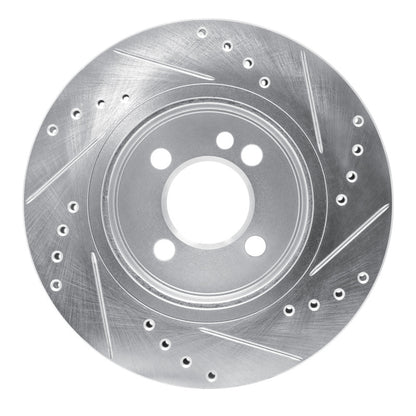 R1 Concepts R1 02-08 Mini Cooper (Excl Clubman) Front Left Drilled & Slotted Silver Brake Rotor