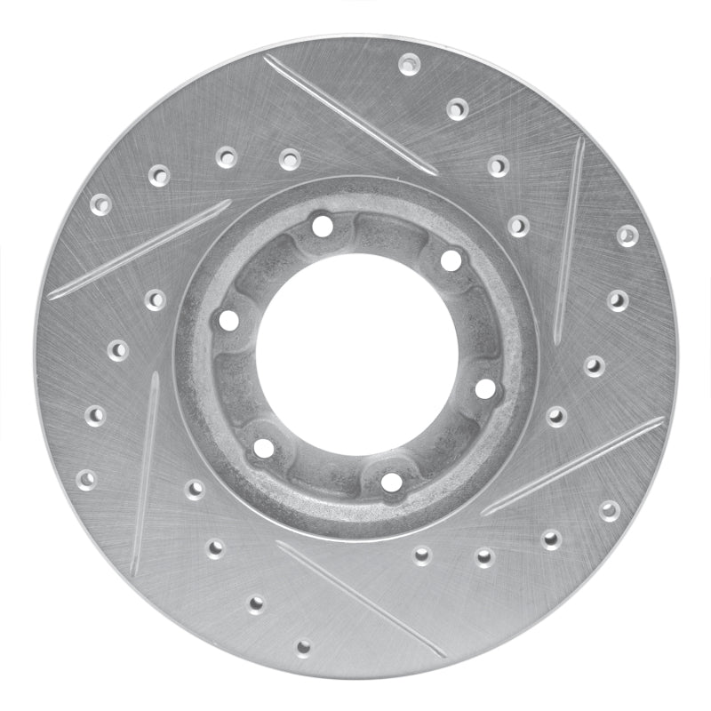 R1 Concepts R1 87-88 Toyota Pickup Front Left Drilled & Slotted Silver Brake Rotor
