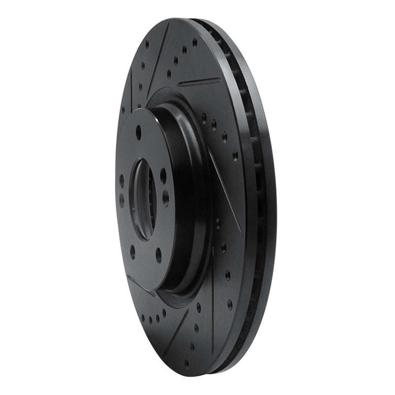R1 Concepts R1 20-25 Hyundai Kona Front Left Drilled & Slotted Black Brake Rotor