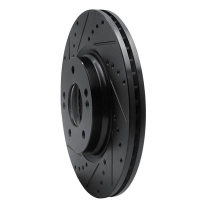 R1 Concepts R1 20-25 Hyundai Kona Front Left Drilled & Slotted Black Brake Rotor