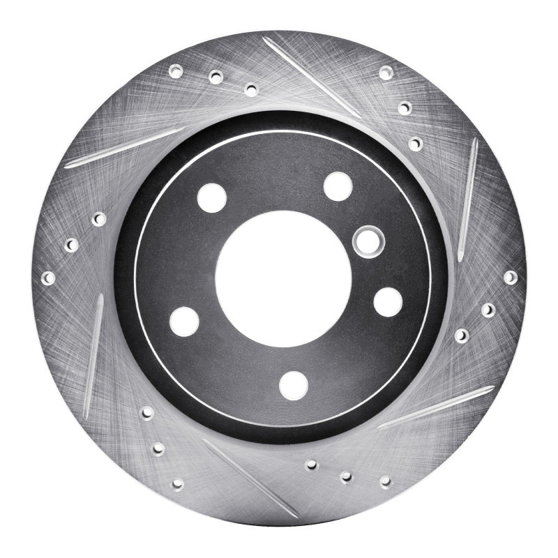 R1 Concepts R1 03-08 BMW Z4 Rear Right Drilled & Slotted Silver Brake Rotor