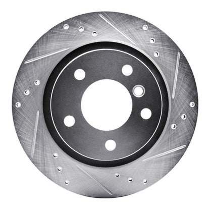 R1 Concepts R1 03-08 BMW Z4 Rear Right Drilled & Slotted Silver Brake Rotor
