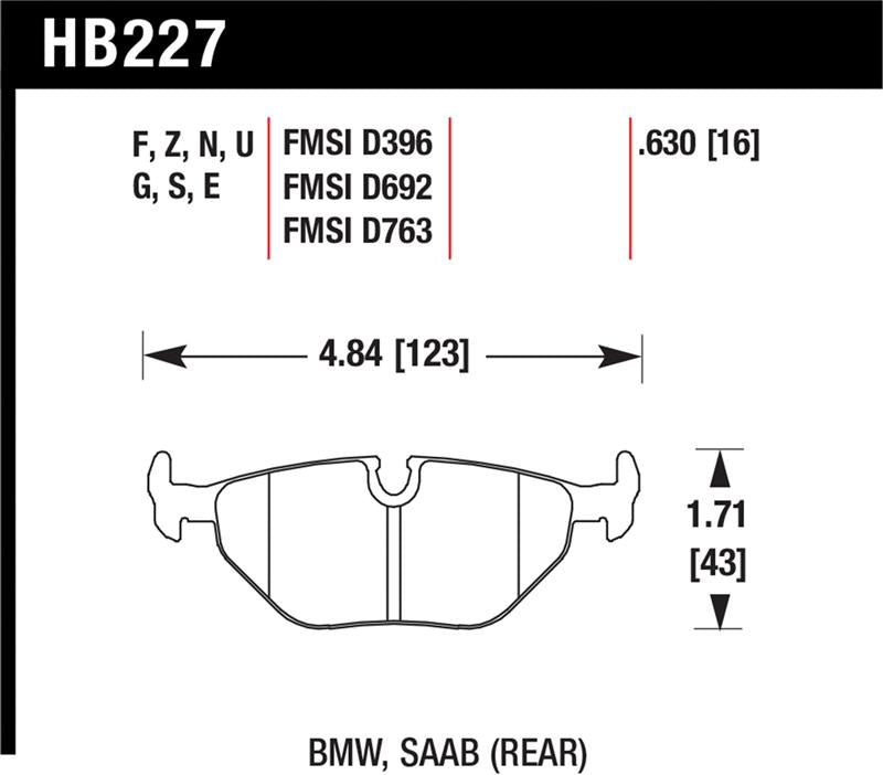 Hawk Performance Hawk 1992-1998 BMW 318i HPS 5.0 Rear Brake Pads