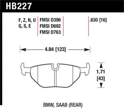 Hawk Performance Hawk 1992-1998 BMW 318i HPS 5.0 Rear Brake Pads