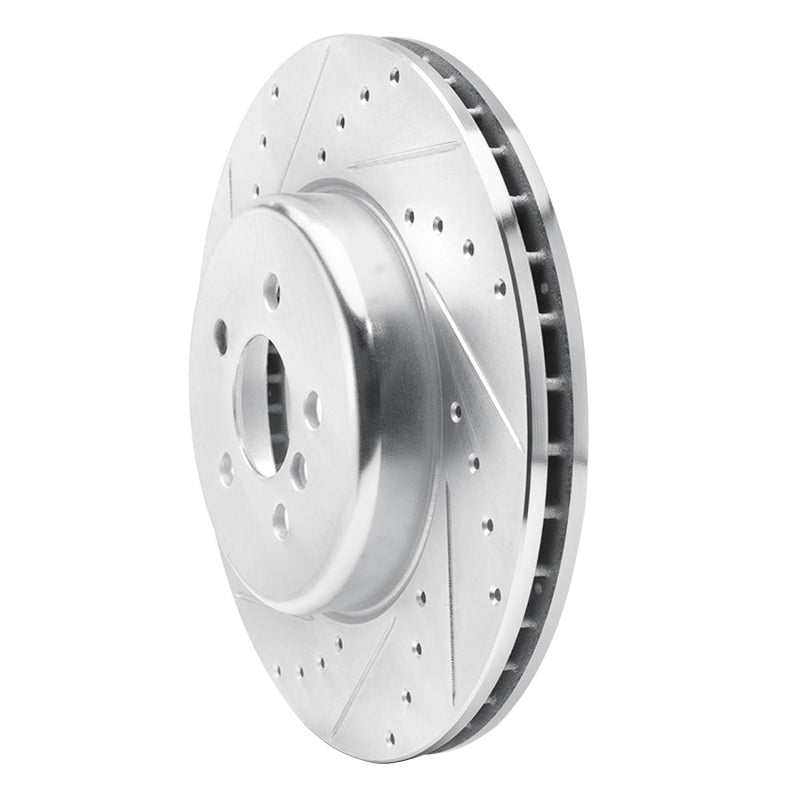 R1 Concepts R1 17-25 BMW 530E Front Left Drilled & Slotted Silver Brake Rotor