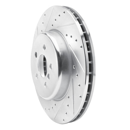 R1 Concepts R1 17-25 BMW 530E Front Left Drilled & Slotted Silver Brake Rotor
