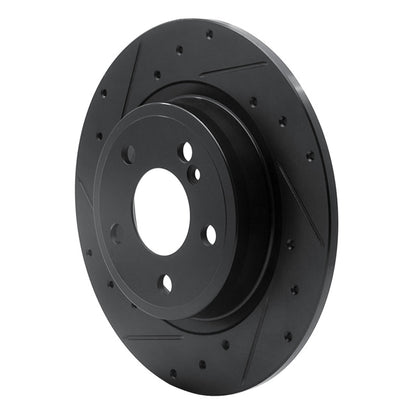 R1 Concepts R1 14-20 Infiniti QX30 Rear Left Drilled & Slotted Black Brake Rotor