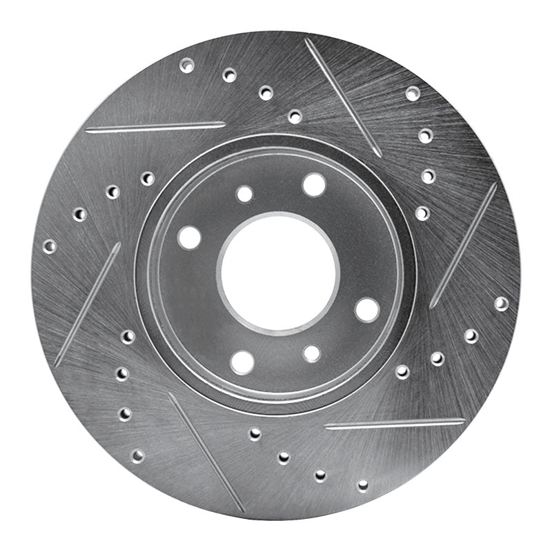 R1 Concepts R1 93-06 Infiniti G20 Front Left Drilled & Slotted Silver Brake Rotor