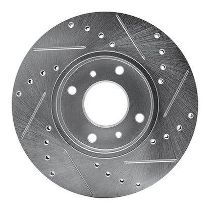 R1 Concepts R1 93-06 Infiniti G20 Front Left Drilled & Slotted Silver Brake Rotor