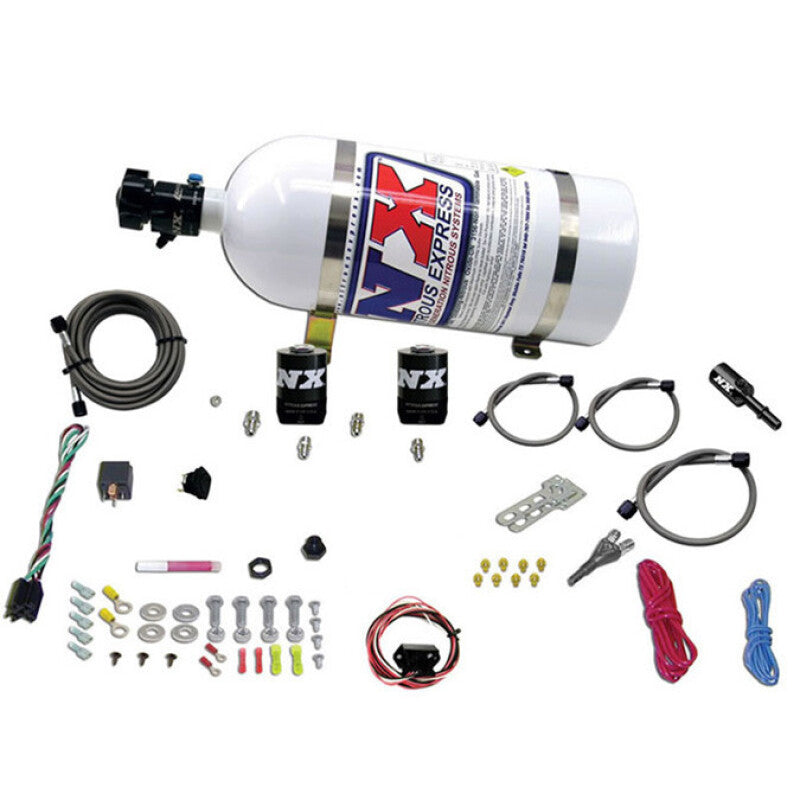 Nitrous Express 11-15 Ford Mustang GT 5.0L Coyote Single Nozzle Nitrous Kit (35-150HP) w/10lb Bottle
