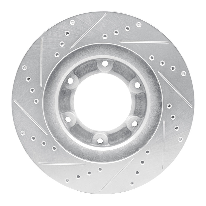 R1 Concepts R1 93-97 Lexus LX450 Front Right Drilled & Slotted Silver Brake Rotor