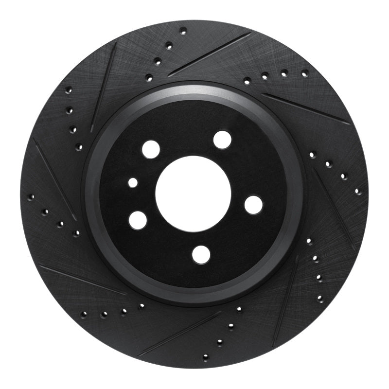 R1 Concepts R1 17-25 Tesla Model 3 Rear Left Drilled & Slotted Black Brake Rotor