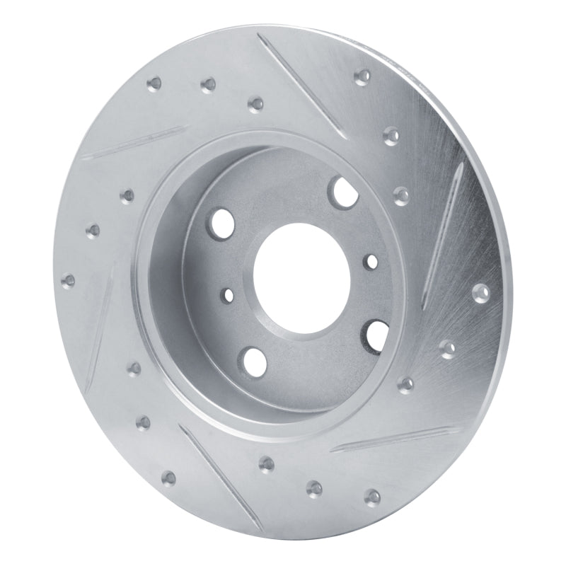 R1 Concepts R1 83-90 Toyota Tercel Front Left Drilled & Slotted Silver Brake Rotor