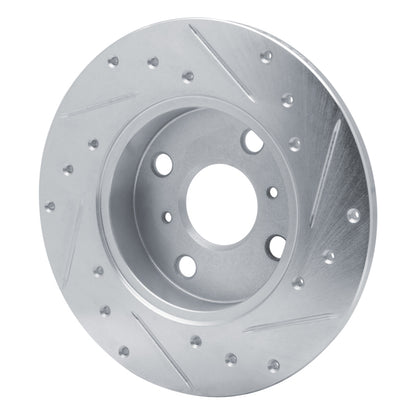 R1 Concepts R1 83-90 Toyota Tercel Front Left Drilled & Slotted Silver Brake Rotor