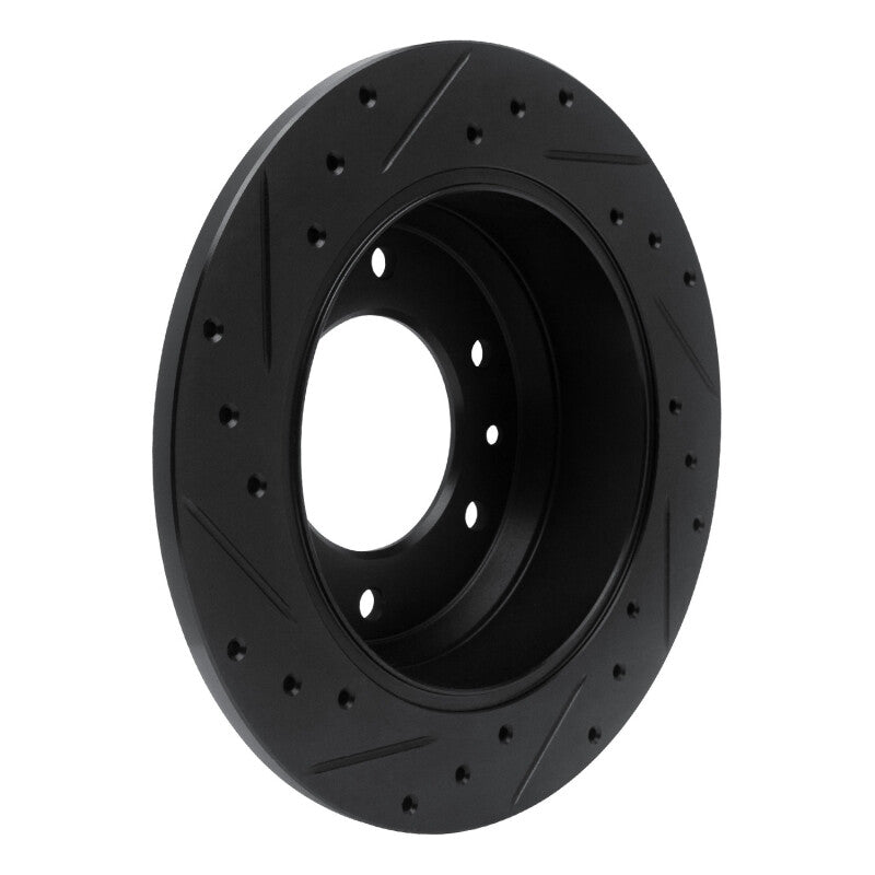 R1 Concepts R1 06-14 Hyundai Entourage Rear Right Drilled & Slotted Black Brake Rotor