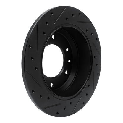 R1 Concepts R1 06-14 Hyundai Entourage Rear Right Drilled & Slotted Black Brake Rotor