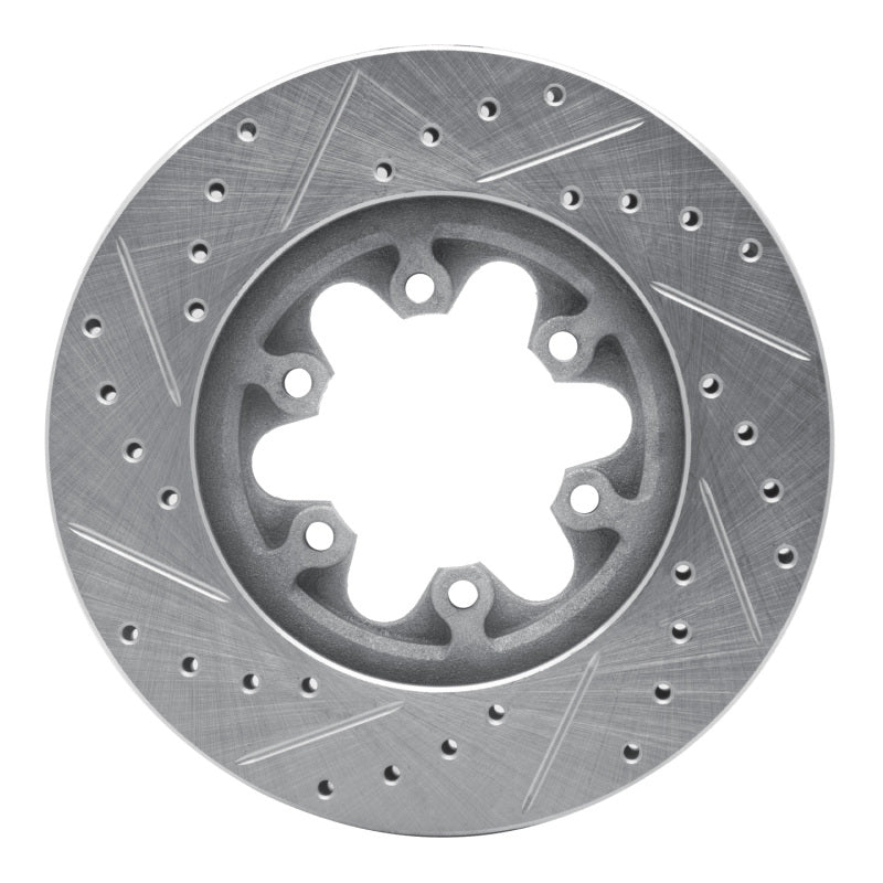 R1 Concepts R1 04-08 Chevrolet Colorado Front Right Drilled & Slotted Silver Brake Rotor