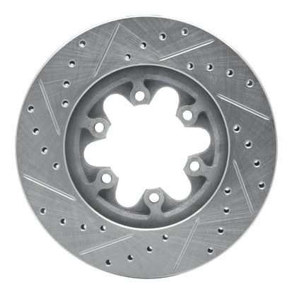 R1 Concepts R1 04-08 Chevrolet Colorado Front Right Drilled & Slotted Silver Brake Rotor