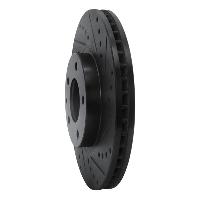 R1 Concepts R1 01-02 Mazda Millenia Front Right Drilled & Slotted Black Brake Rotor