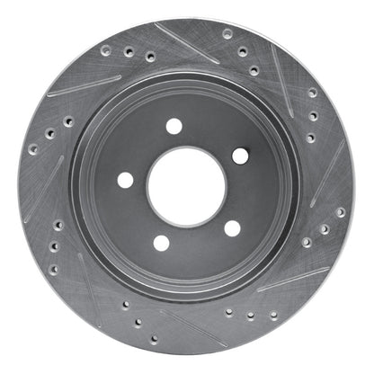 R1 Concepts R1 03-11 Ford Crown Victoria Rear Left Drilled & Slotted Silver Brake Rotor
