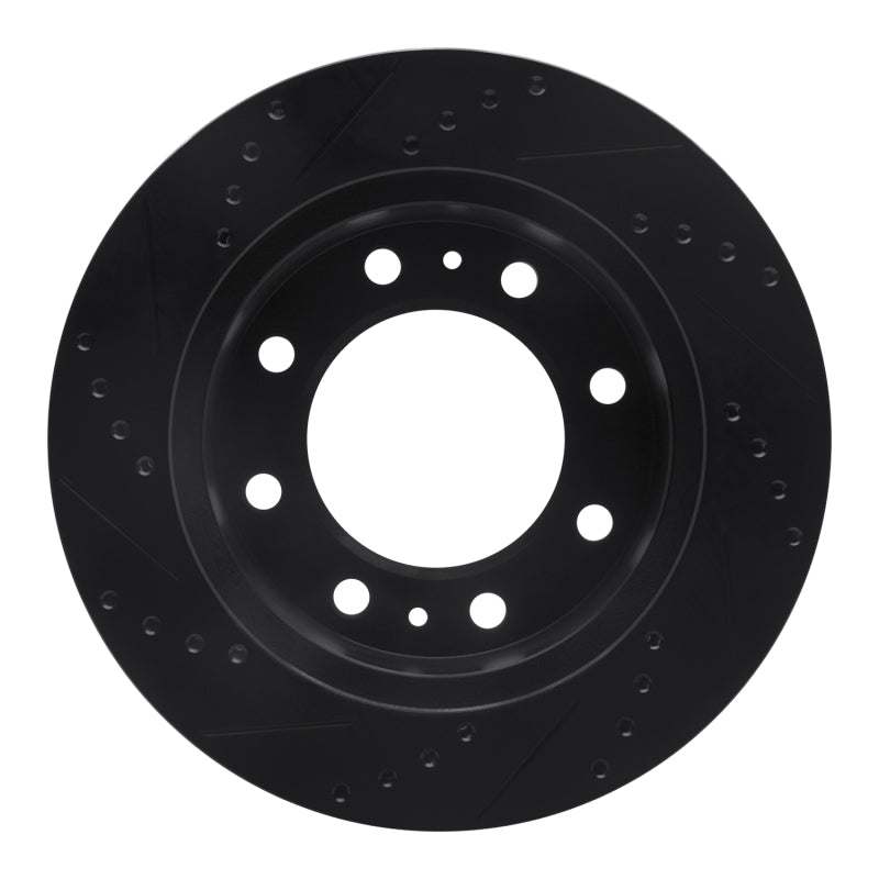 R1 Concepts R1 01-25 Chevrolet AVALANCHE 2500 Front Right Drilled & Slotted Black Brake Rotor
