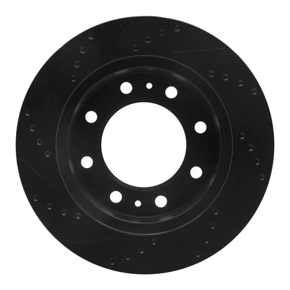 R1 Concepts R1 01-25 Chevrolet AVALANCHE 2500 Front Right Drilled & Slotted Black Brake Rotor
