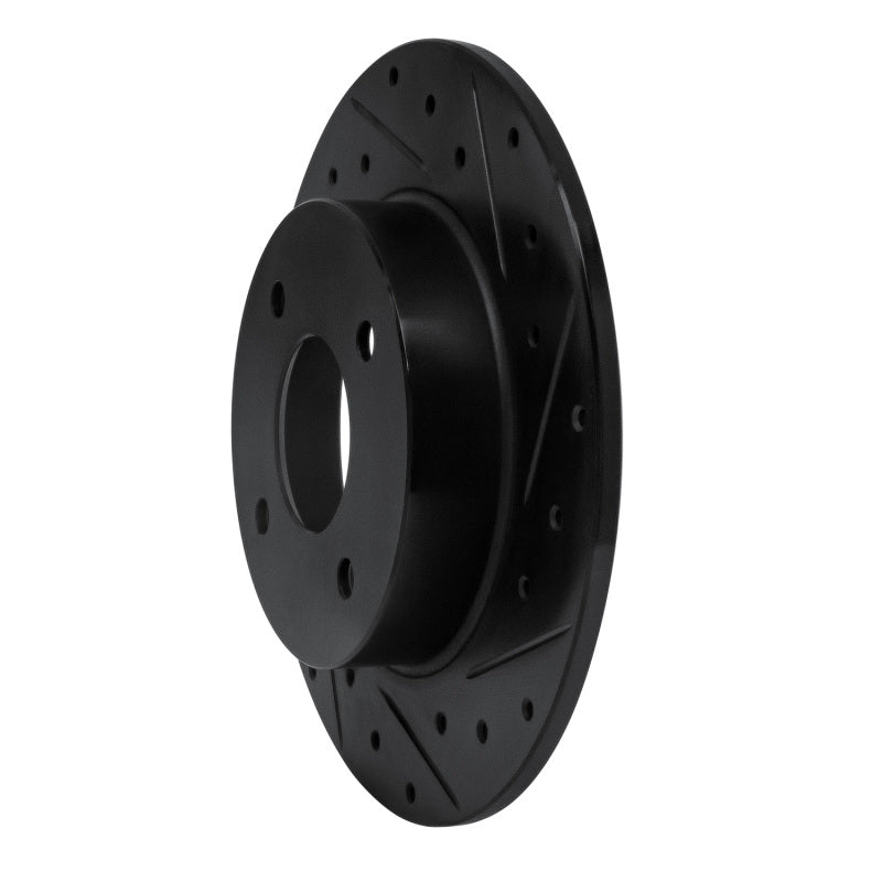 R1 Concepts R1 04-06 Nissan Sentra Rear Right Drilled & Slotted Black Brake Rotor