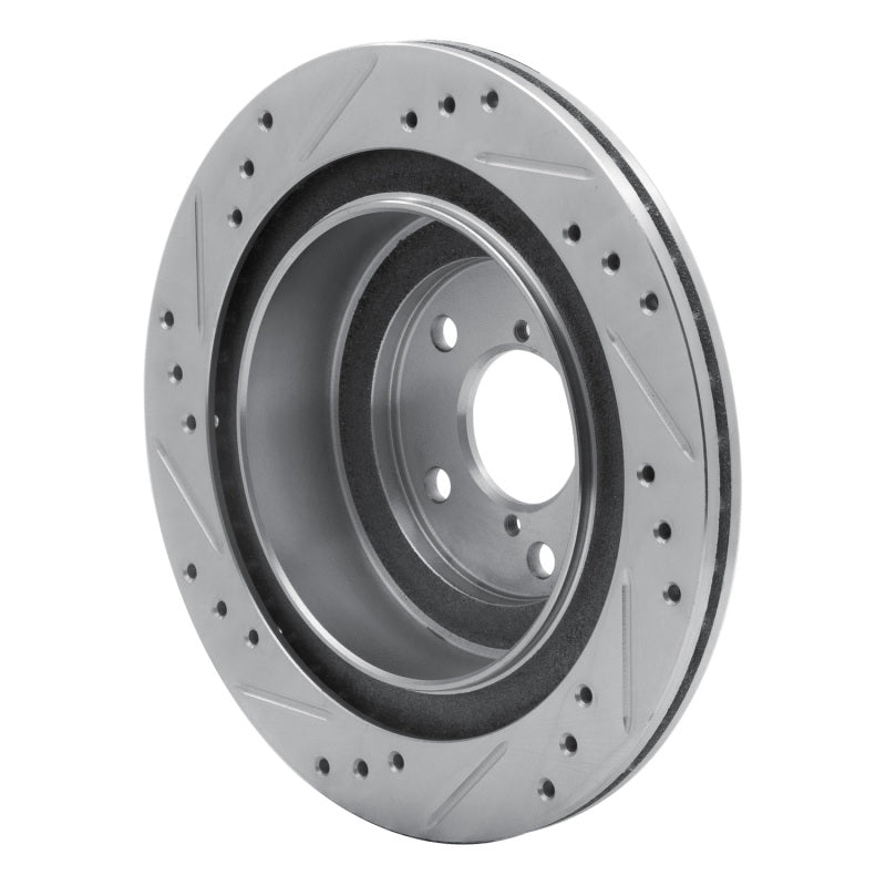 R1 Concepts R1 05-09 Subaru Impreza Rear Right Drilled & Slotted Silver Brake Rotor