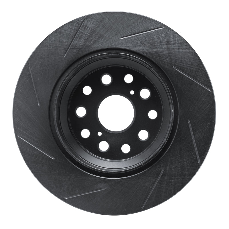 R1 Concepts R1 07-21 Lexus LS460 Rear Right Slotted Black Brake Rotor