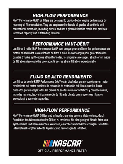 K&N Engineering K&N Oil Filter OIL FILTER; AUTOMOTIVE