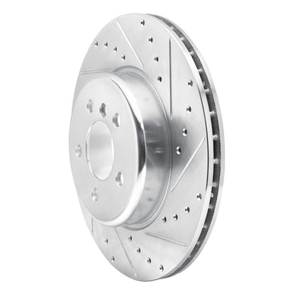 R1 Concepts R1 10-19 BMW 550I Rear Right Drilled & Slotted Silver Brake Rotor