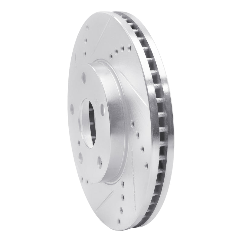 R1 Concepts R1 92-06 Lexus ES300 Front Left Drilled & Slotted Silver Brake Rotor
