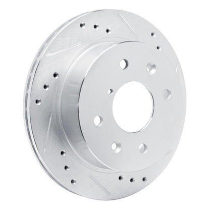 R1 Concepts R1 84-85 Mazda RX-7 Rear Right Drilled & Slotted Silver Brake Rotor