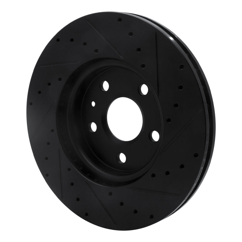 R1 Concepts R1 10-25 Buick Allure Front Left Drilled & Slotted Black Brake Rotor