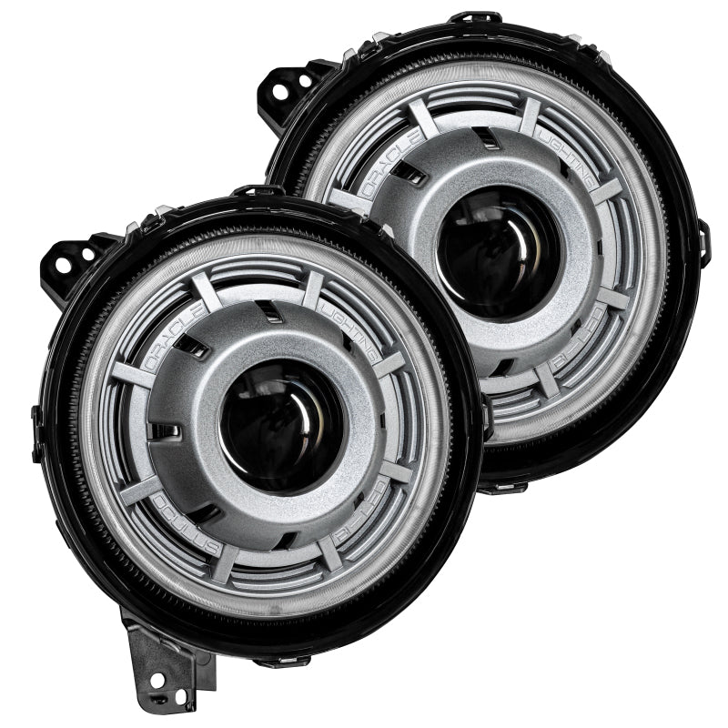 ORACLE Lighting Oracle Oculus Bi-LED Projector Headlights for Jeep JL/Gladiator JT Satin Silver 5500K