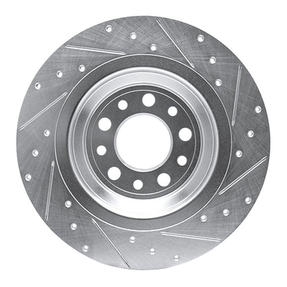 R1 Concepts R1 14-23 Jeep Cherokee Rear Left Drilled & Slotted Silver Brake Rotor