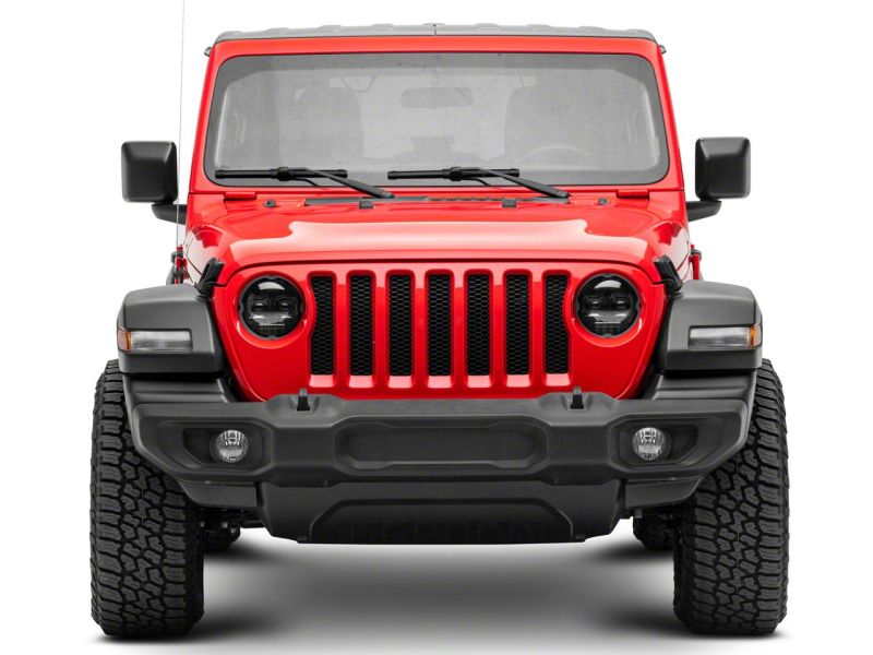 Raxiom 18-23 Jeep Wrangler JL Axial Series 9-In Angel Eye LED Headlights- Black Housing (Clear Lens)