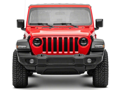 Raxiom 18-23 Jeep Wrangler JL Axial Series 9-In Angel Eye LED Headlights- Black Housing (Clear Lens)