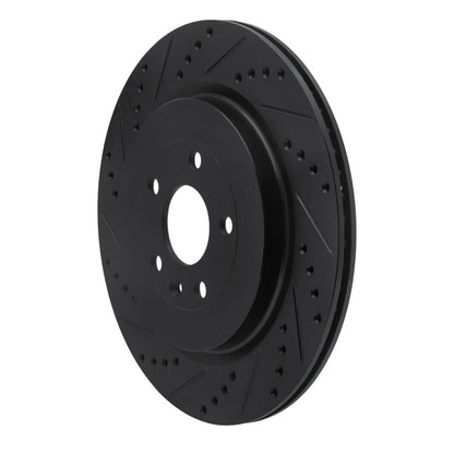 R1 Concepts R1 13-19 Ford Police Interceptor Sedan Rear Left Drilled & Slotted Black Brake Rotor