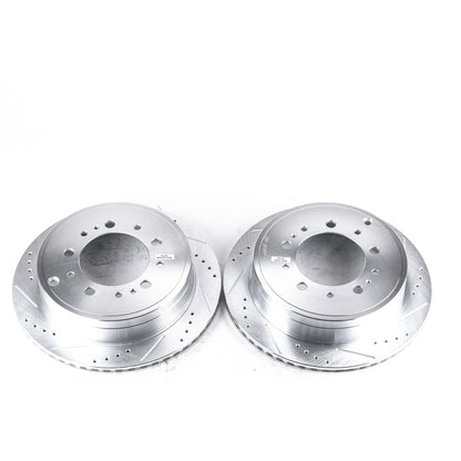 PowerStop Power Stop 13-21 Toyota Land Cruiser Rear Evolution Drilled & Slotted Rotors - Pair