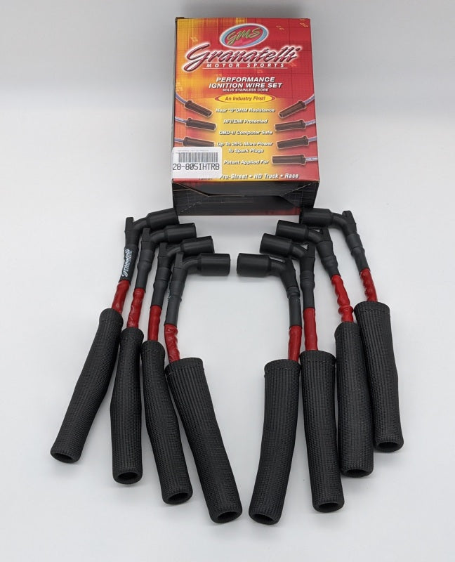 Granatelli Motor Sports Granatelli 20-23 GM LT2 6.2L Hi-Perf Coil-Near-Plug Wire Connector Kit w/Red Jacket/Black Sleeve