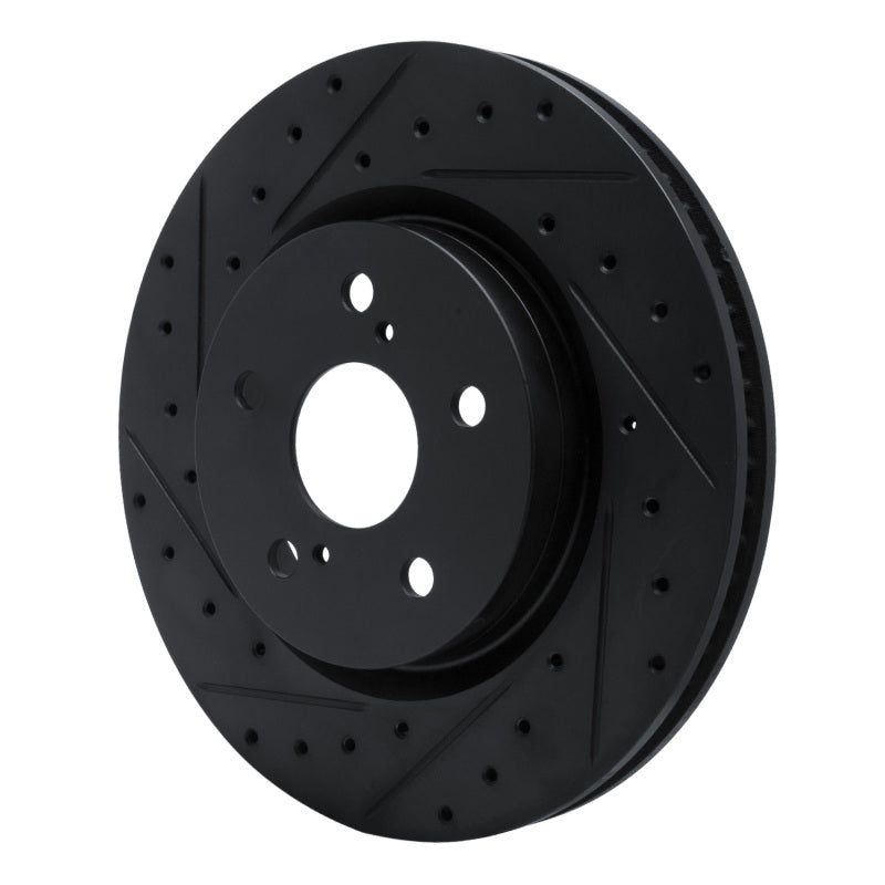 R1 Concepts R1 18-25 Lexus UX300h Front Left Drilled & Slotted Black Brake Rotor