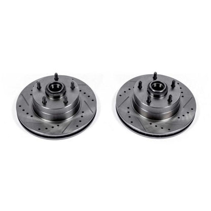 PowerStop Power Stop 73-74 Buick Apollo Front Evolution Drilled & Slotted Rotors - Pair