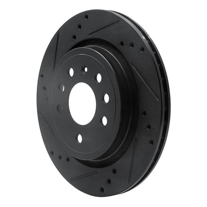 R1 Concepts R1 03-11 Cadillac BLS (Mexico) Rear Left Drilled & Slotted Black Brake Rotor