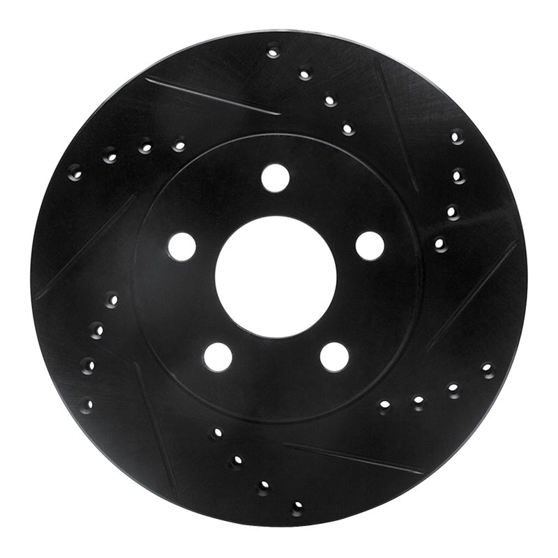 R1 Concepts R1 00-05 Chrysler Neon Front Right Drilled & Slotted Black Brake Rotor