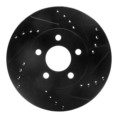 R1 Concepts R1 00-05 Chrysler Neon Front Right Drilled & Slotted Black Brake Rotor