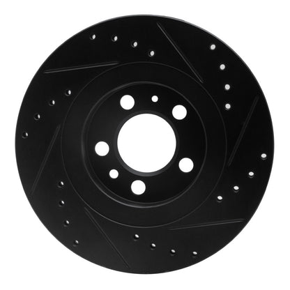 R1 Concepts R1 98-15 Volkswagen Beetle Front Left Drilled & Slotted Black Brake Rotor