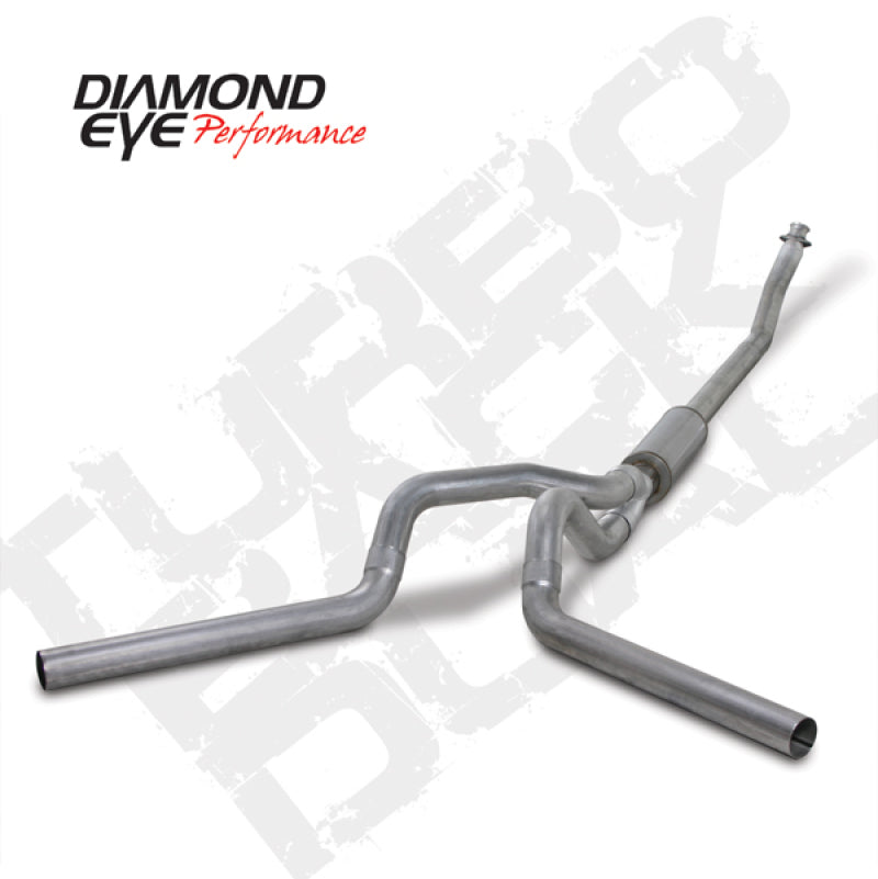 Diamond Eye Performance Diamond Eye KIT 4in Turbo Back DUAL AL: 94-02 DODGE CUMMINS 5.9L
