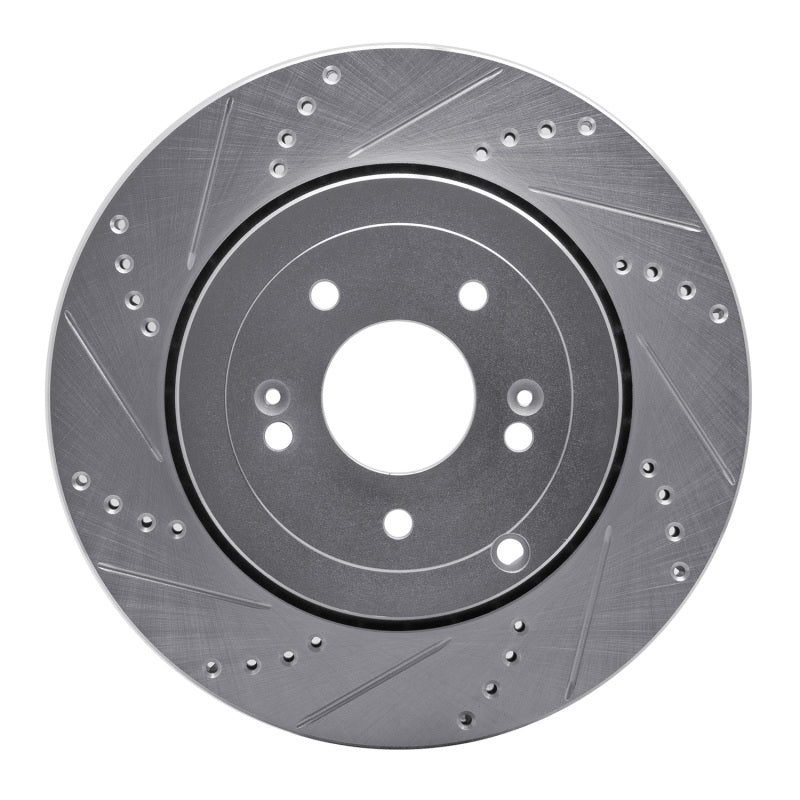 R1 Concepts R1 10-16 Hyundai Genesis Coupe Rear Left Drilled & Slotted Silver Brake Rotor